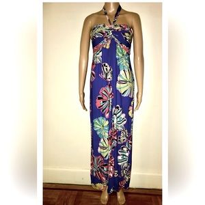 Summer floral  pattern maxi dress spandex
